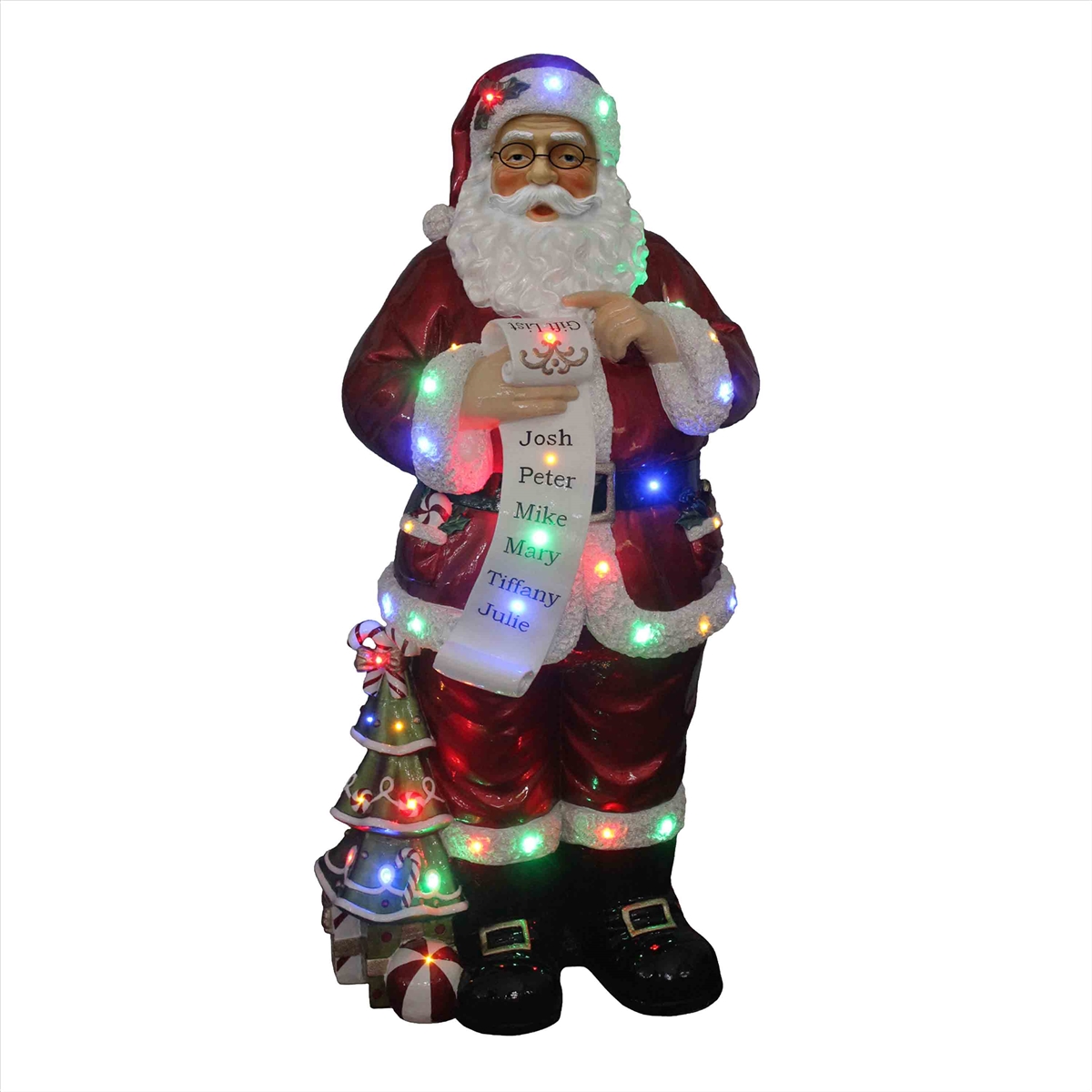 LED Santa Wearing Glasses w/ Scroll 52